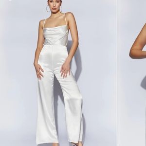 Meshki Mandie Satin Cowl Neck Jumpsuit